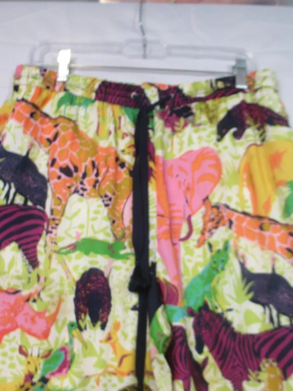 J.CREW Ratti Vibrant Exotic Safari Animal Print Silky Trousers Pants Woman Sz 12